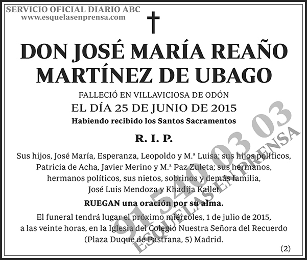 José María Reaño Martínez de Ubago